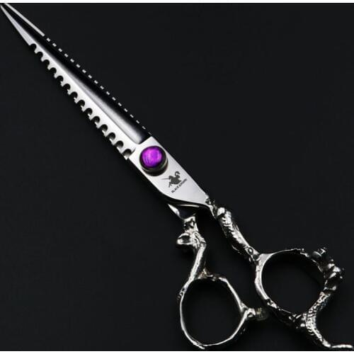 7 Inch Pet Scissors Dog Cat Grooming Professional Barber Hair Cutting Scissors & Pet Shears Beauty Purple gem model