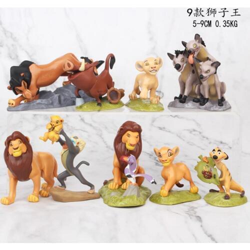 9pcs/set Cartoon Anime Lion King Animal Timon Loin Simba Pig Pumbaa Action Figure Toys
