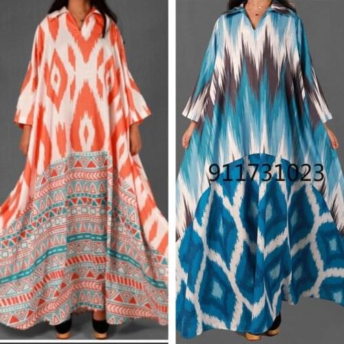 African Dresses for Women Summer 2021 African Women Plus Size V-neck Long Dress African Clothing