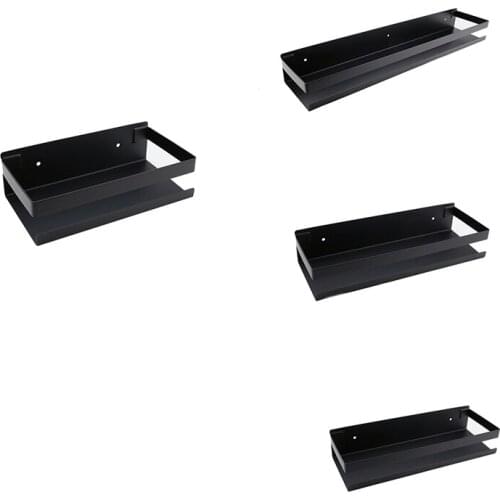 Bathroom Hradware Accessories 20-50Cm Modern Matte Black Bathroom Corner Shelves Kitchen Wall Shelf