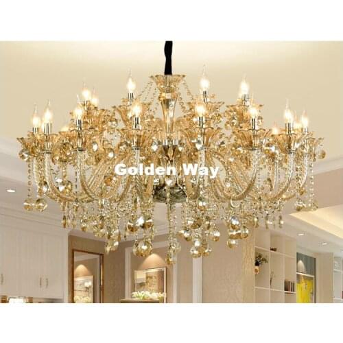 Free Shipping Cognac Color Chandelier Crystal Hanging Lamp Fixtures Hotel Crystal Lighting Lamp Staircase Long Chandelier Lights