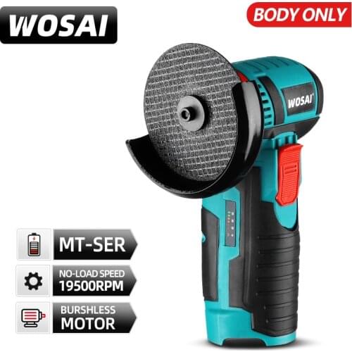 WOSAI 12V Brushless Angle Grinder 19500RPM Mini Cordless Cutting Electric Polishing Grinding Machine Lithium Battery Power Tools