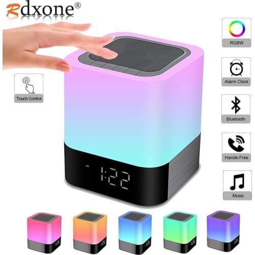 Wireless Bluetooth Speaker Lamp With LED Touch Night Light,Clock,MP3,RGB Multi-Color Changing Night Lights, All in 1