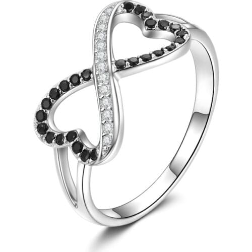 BLACK AWN 2021 New Fashion Anillos Mujer 925 Sterling Silver JewelryHeart Wedding Rings for Women Engagement Ring Luxury C227