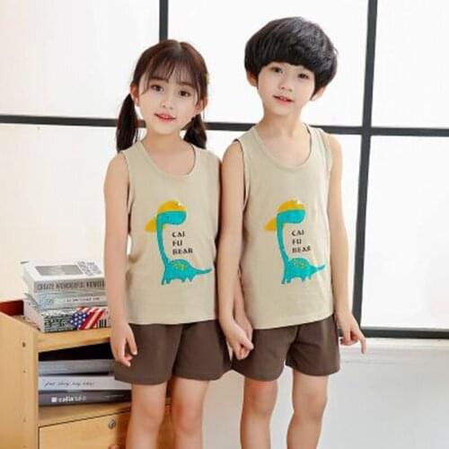 Kids Pajamas Summer Cotton Boys Girls Clothing Set Children Cartoon Sleepwear Kids Pyjamas Baby Girls Clothes Home Lounge Set