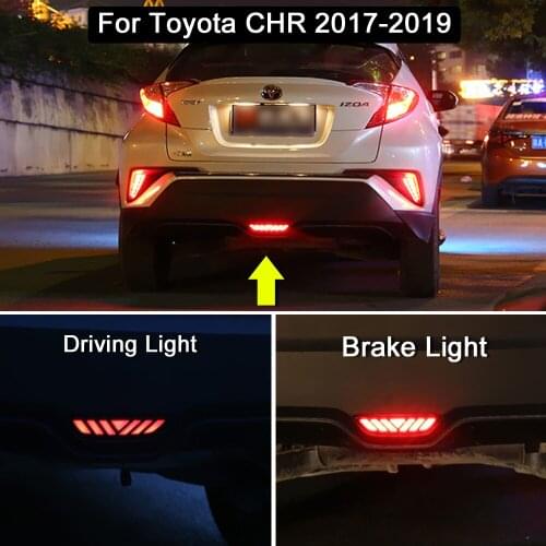 For Toyota CH-R CHR 2017 2018 2019 Two Function LED Rear Fog Lamp Tail Warning Light Braking Stop Lights