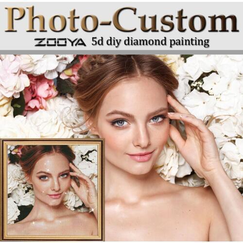 Photo Custom Diamond Embroidery Full Round Crystal Diamond Painting Picture Cross Stitch Diamond Mosaic Kits Birthday Gift AZ11