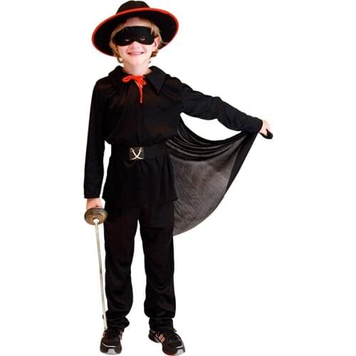 Purim Childrens Day Halloween Costumes for Child Kids Boys Black Masked Knight Hero Costume Cosplay Infantil