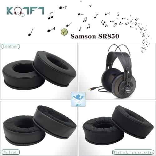 KQTFT Protein skin Velvet Replacement EarPads for Samson SR850 Headphones Ear Pads Parts Earmuff Cover Cushion Cups