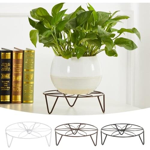 Creative Round Wrought Iron Potted Stander Flower Shelf Flower Pot Holder Balcony Garden Basion Display Shelf Plant Stand Rack