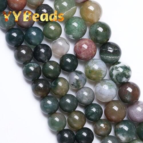 Natural Indian Agates Round Beads Round Charm Stone Beads For Jewelry Making Diy Bracelet Necklace Accessories 4 6 8 10 12mm 15"