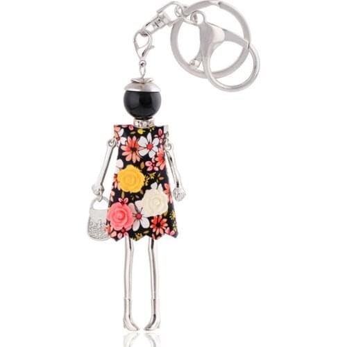 Cute Women Keychain Fashion Bag Car Charm Key Chain Jewelry Girl Gift 2020 Statement Flower Pendant