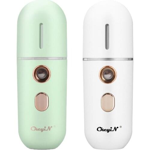 CkeyiN 2 PCS Mini Nano Cool Mister Facial Steamer Sprayer Portable Humidifier USB Rechargeable Moisturizing Cleansing Skin Care