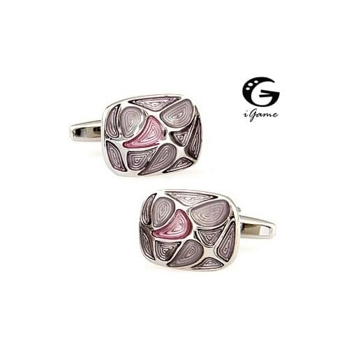 IGame Men Enamel Cufflinks wholesale&retail top copper Silver Colour Irregular Design Cuff links Free Shipping