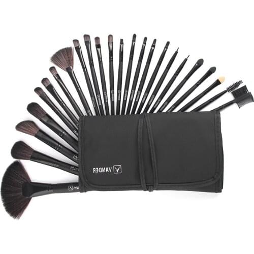 Makeup Brushes VANDER LIFE 24pcs Makeup Brush Set,Professional Cosmetics Foundation Blending Cosmetic Brush Set Kit,Black