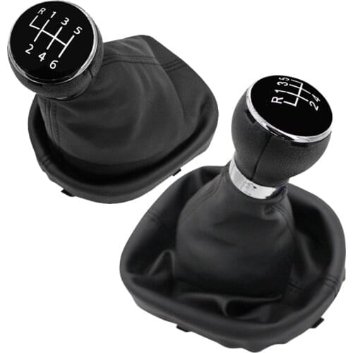 5/6 Speed Gear Shift Knob Lever Stick PEN Gaiter Boot Cover Black For VW Caddy 2 II MK2 Touran 2004 2005 2006 2007 2008 2009