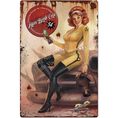 Nuka Cola Metal Sign Vintage Tin Sign Plaque Metal Vintage Pub Retro Wall Decor for Bar Pub Club Man Cave Metal Posters 20x30cm