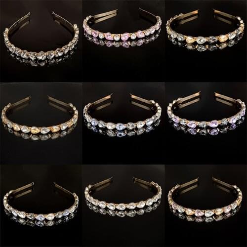 Luxury Bridal Crystal Hairbands Wedding Tiaras and Crowns Gold Headbands Fashion Women Baroque Hair Ornaments Jewelry