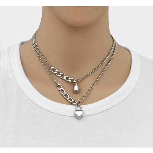 Fashion all-match lock collar men and women titanium steel necklace clavicle chain simple jewelry hot sale