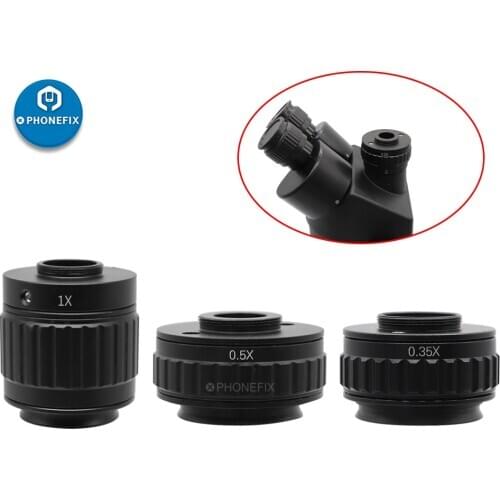 CTV Converter 1X 0.35X 0.5X C mount Lens Adapter Focus Adjustable Camera Installation C mount Adapter to Trinocular microscope