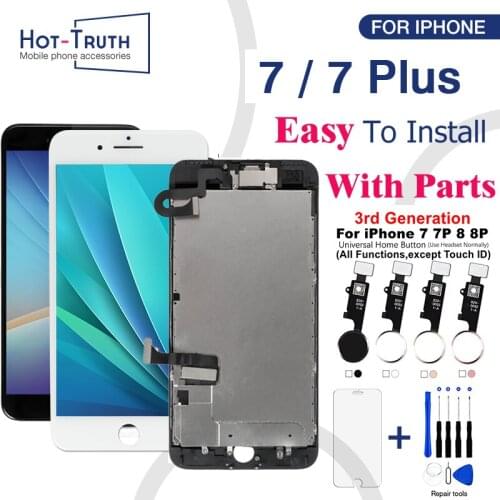 Full LCD Display For iPhone 7 7 Plus Touch Screen Assembly+Universal Home Button+Front Camera Pantalla For iPhone 7 7P AAA