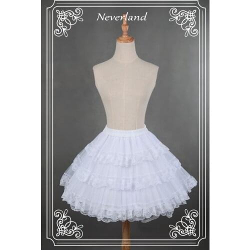 Princess Gothic Sweet White/Black Three Layer Lace Lolita Petticoat / Tutu Skirt for Short Dress Free Shipping