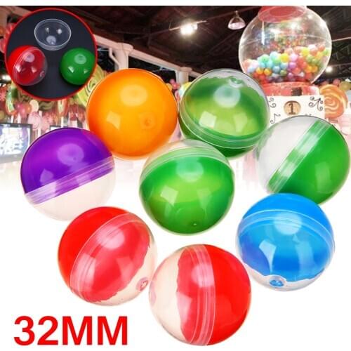 10pcs/set Colorful Plastic Vending Machine Toy Capsules Empty Round Toy Capsules Mix Color 1.2" 32mm Diameter For Event Party