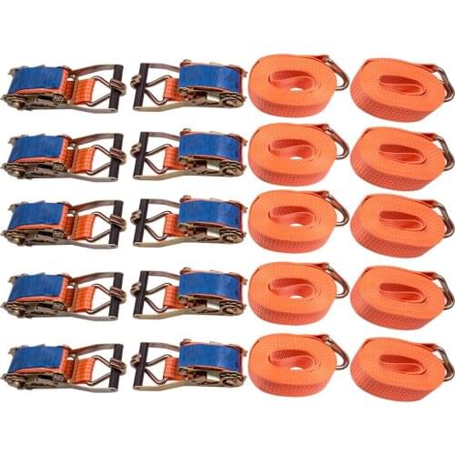 10 Sets 6m 5000kg 5 ton Claw Hook Cargo Ratchet Lashing Tie Down Restraint Straps Discovery Ratchet Strap J Hook lashing strap