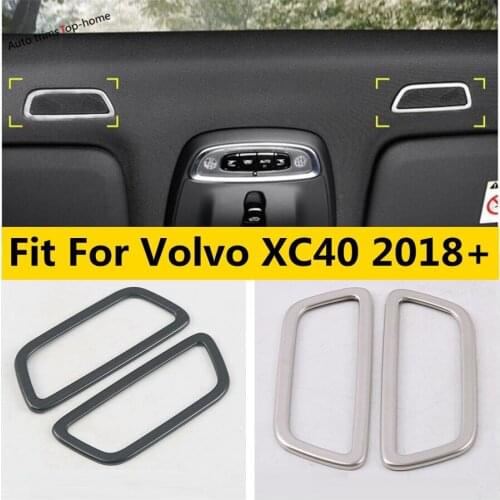 Car Roof Upper Speaker Audio Loudspeaker Sound Cover Trim For VOLVO XC40 2018 - 2021 Carbon Fiber / Matte Interior Accessories