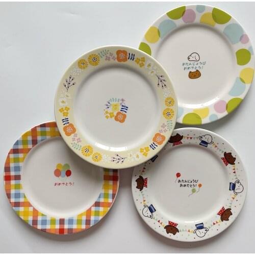 6 Inch Japanese Ceramic Tableware Round Dessert Fruit Overglaze Plate Afternoon Tea Flat Plate Pratos De Jantar тарелка керамика