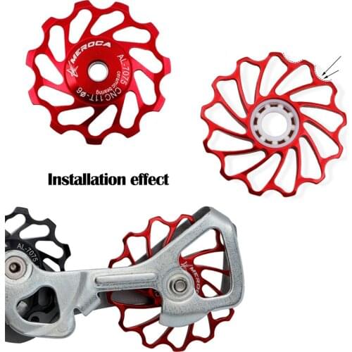 MTB Bicycle Rear Derailleur Jockey Wheel Ceramic bearing Pulley AL7075 CNC Road Bike Guide Roller Idler