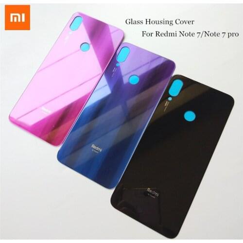 Original For Xiaomi Redmi Note 7 Pro Glass Rear Door Housing Case Back Battery Cover For Redmi Note 7 Mobile Phone Replace Parts