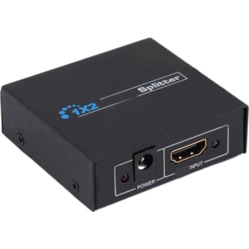 1X2 Split 1 In 2 Out Amplifier Full HD 1080p Video HDMI-compatible Switcher HDCP Splitter Dual Display for HDTV DVD PS3 Xbox