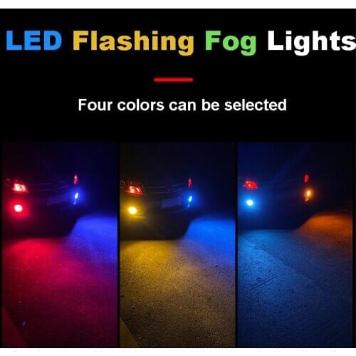 2Pcs H8 H11 H3 HB4 9006 HB3 9005 Strobe Fog Lights Bulb 1200LM Car Daytime Driving Running Lamp DRL Auto Leds Light 12V flashing