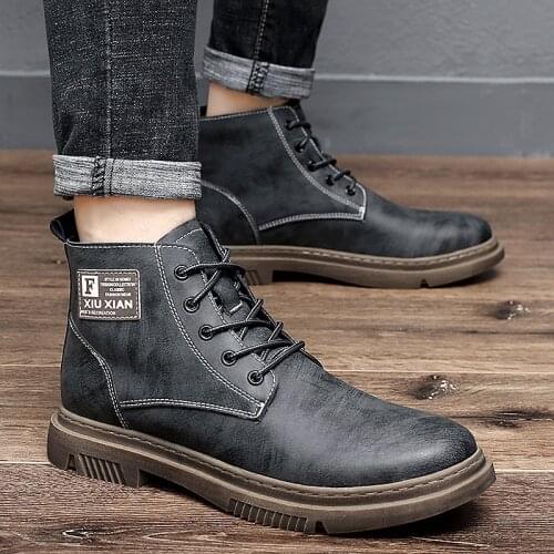 New Genuine Leather Men Boots Classic Man Ankle Boots Brand Outdoor Shoes Comfortable Casual Shoes Spring Autumn Botas De Hombre