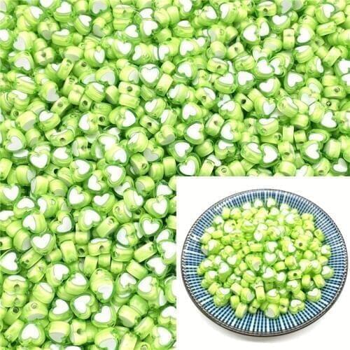 50pcs 8x5mm Love Acrylic Bead Loose Spacer Beads For Jewelry Making DIY Bracelet Accessories #A46a11