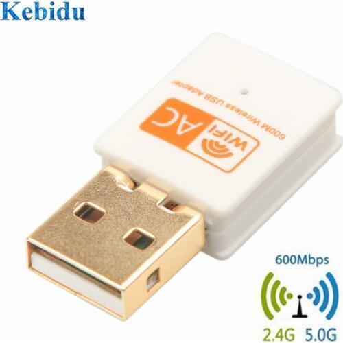 KEBIDU Dual Band 600Mbps USB WiFi Adapter 2.4GHz 5GHz WiFi Antenna 802.11b/n/g/ac Mini Wireless Computer Network Card Receiver