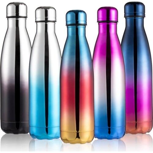 Stainless Steel Double Layer Vacuum Gradient Plating Cola Water Bottle Thermos Cup Gift Motion Coffee Thermos