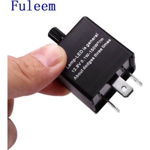 Fuleem NEW 3-Pin CF13 Adjustable LED Flasher Relay Turn Signal Lights Hyper Blink Flash Fix