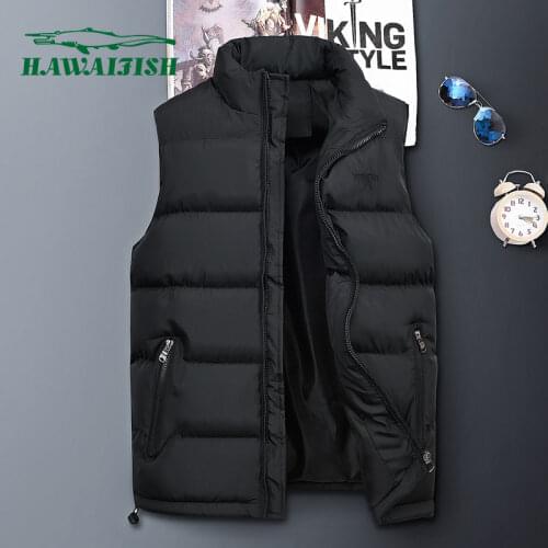 Hawaifish brand male vest winter Korean Trend cotton waistcoat hot sale slim handsome mens vest thickened warm sleeveless coat