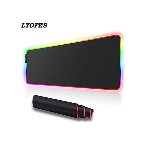 RGB Gaming Mouse Pad Large Size Colorful Luminous for PC Computer Desktop 7 Colors LED Light Desk Mats Deskpad Keyboard Pads