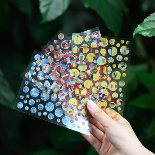 Round Label Dot PVC Stickers Cute Stickers Planner Stickers Daily Schedule Mark Agenda Stationery Stickers
