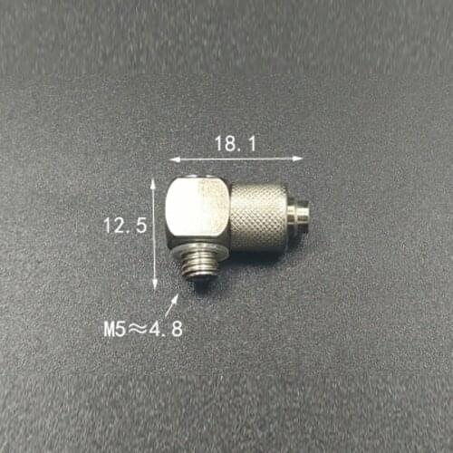 M5x0.8mm To Quick Fit 4mm/6mm Hose Nickel Plated Brass Pneumatic Air Fitting Elbow Connector