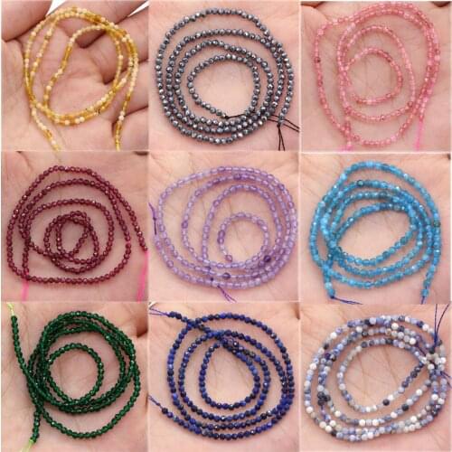 Small Natural Stone BeadS Tourmaline Sapphir 2,3,4mm Section Loose Bead for Jewelry Making 15 Inches/Strand