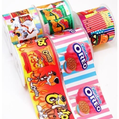 Cartoon Grosgrain/Satin Ribbon Foods Printed Ribbon For Crafts Decoration Bow 10Yards 37402