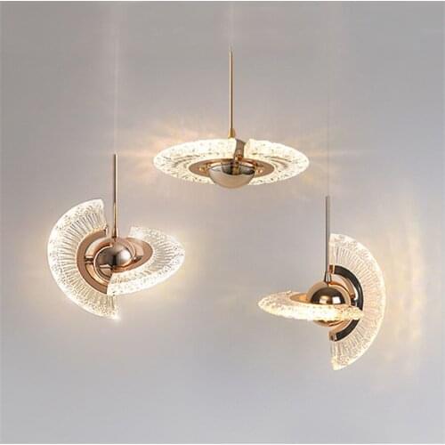Nordic Simple Rotating UFO LED Pendant Lamps Restaurant Bar LED Chandelier Creative Personality Bedroom Bedside Hanging Light