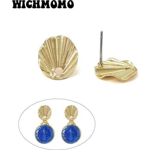 New 14*12mm 10pieces High Quality Zinc Alloy Small Scallop Earring Base Connectors Linkers for DIY Earring Jewelry Accessories