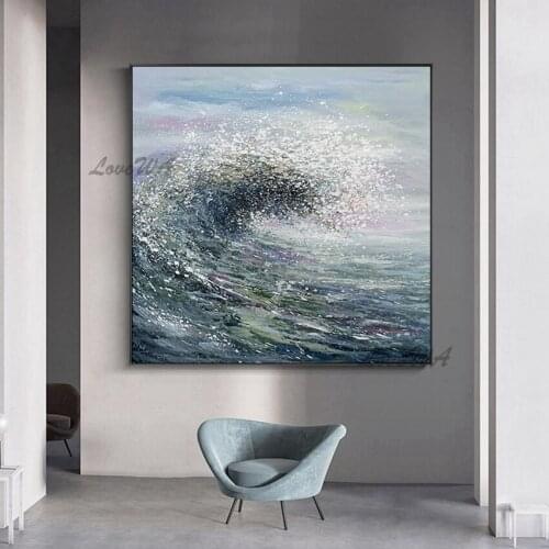New Arrival Modern Abstract 100% Handpainted Painting Of Waves And Ripples On Canvas Home Decoration Picture For Living Room