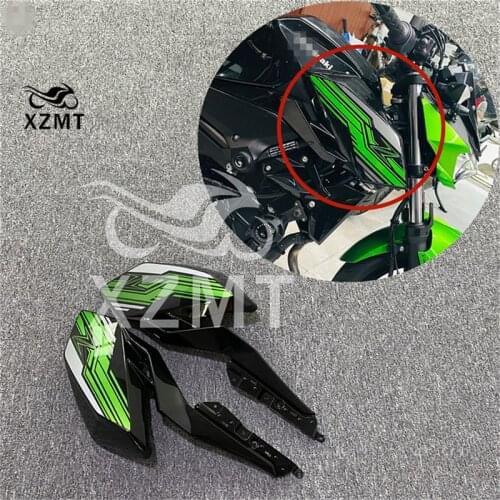 Motorcycle left and right side cover fairings for Kawasaki Z400 2018-2021 black green plate flower