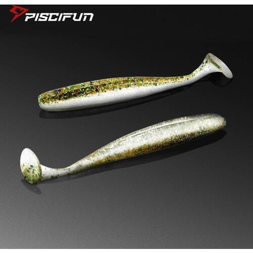 Piscifun Fishing Lure 6pcs/lot Soft Lure 90mm/4.5g Handmade Soft Fish Shad Manual Silicone Bass T-Tail Swimbait Fishing Tackle